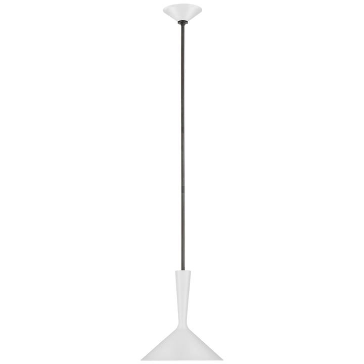 Rositta Medium Pendant-Visual Comfort-VISUAL-ARN 5540WHT/BZ-PendantsBronze with Matte White Shade-2-France and Son