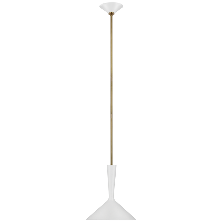 Rositta Medium Pendant-Visual Comfort-VISUAL-ARN 5540WHT/HAB-PendantsHand-Rubbed Antique Brass with Matte White Shade-4-France and Son