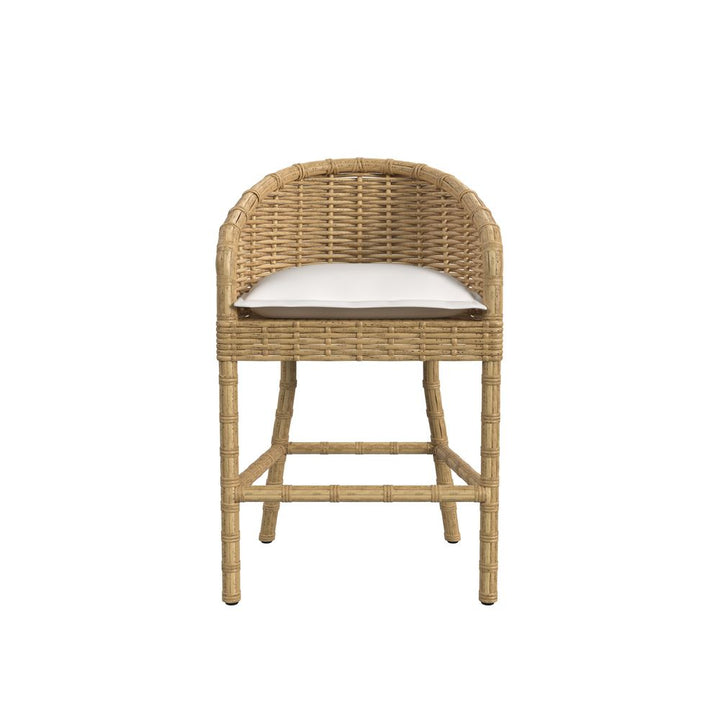 Outdoor Bar & Counter Stools Playa Counter Stool in Soothe Pearl w/ Flange Welt