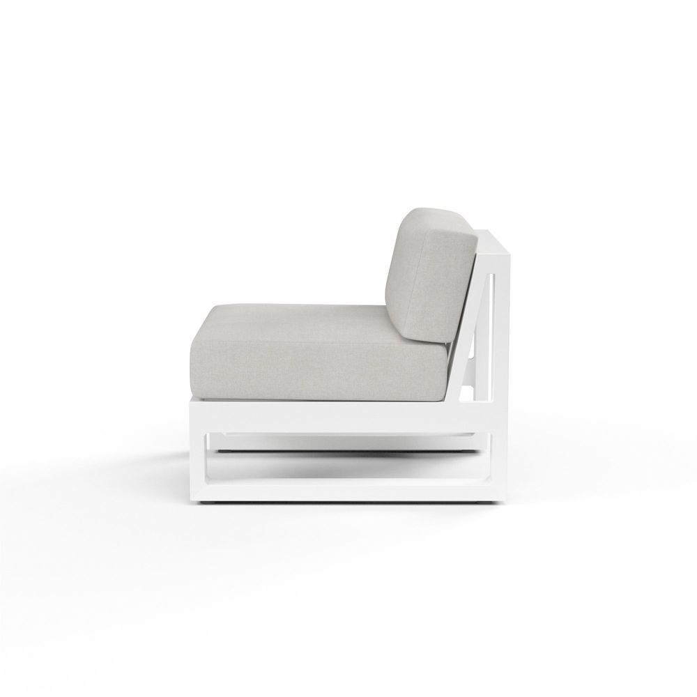Outdoor Lounge Chairs Newport Armless Club Chair in Cast Silver, No Welt