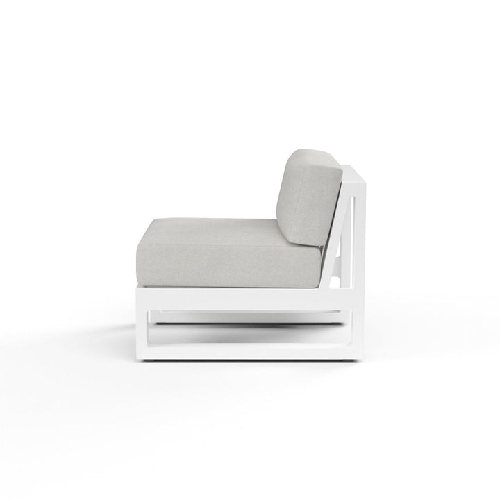 Outdoor Lounge Chairs Newport Armless Club Chair in Cast Silver, No Welt