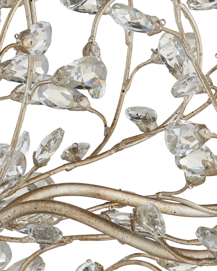 Crystal Bud Small Silver Chandelier