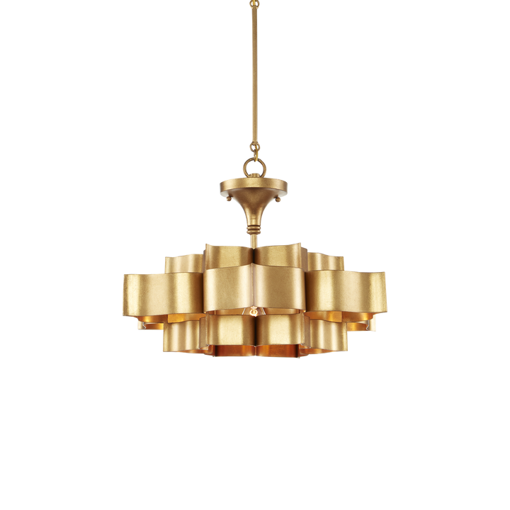 Grand Lotus Small Gold Chandelier