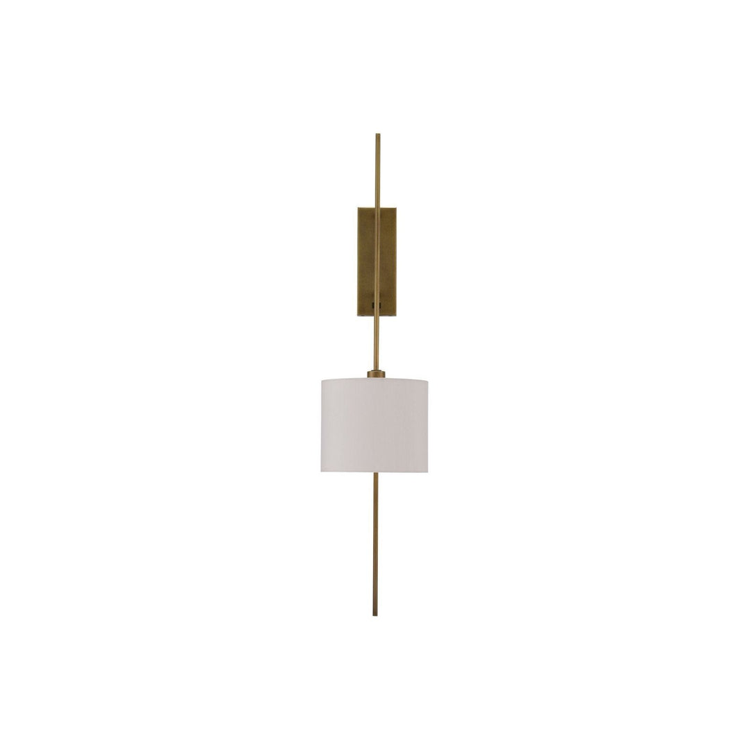 Savill Brass Wall Sconce, White Shade