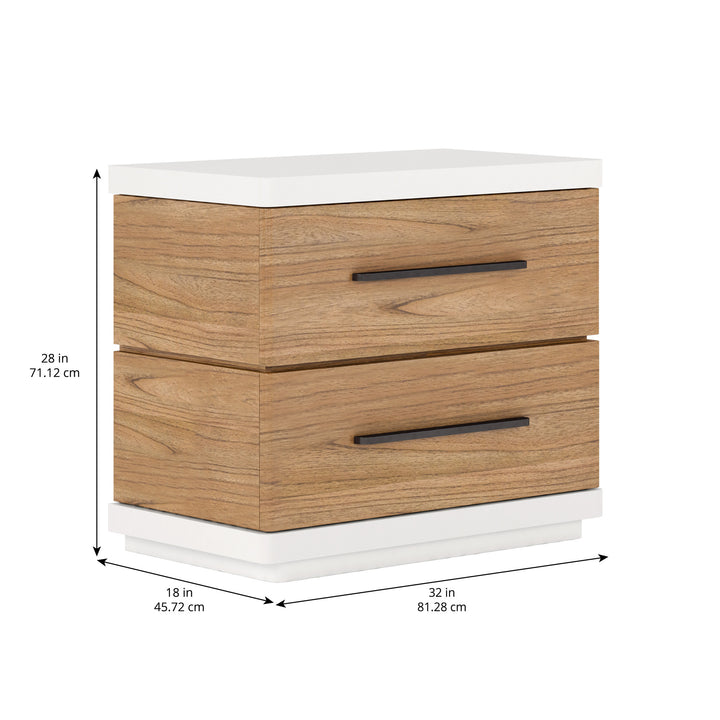 Portico Nightstand - Brown, White