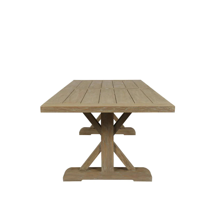 Outdoor Dining Tables Coastal Teak 94" Trestle Dining Table