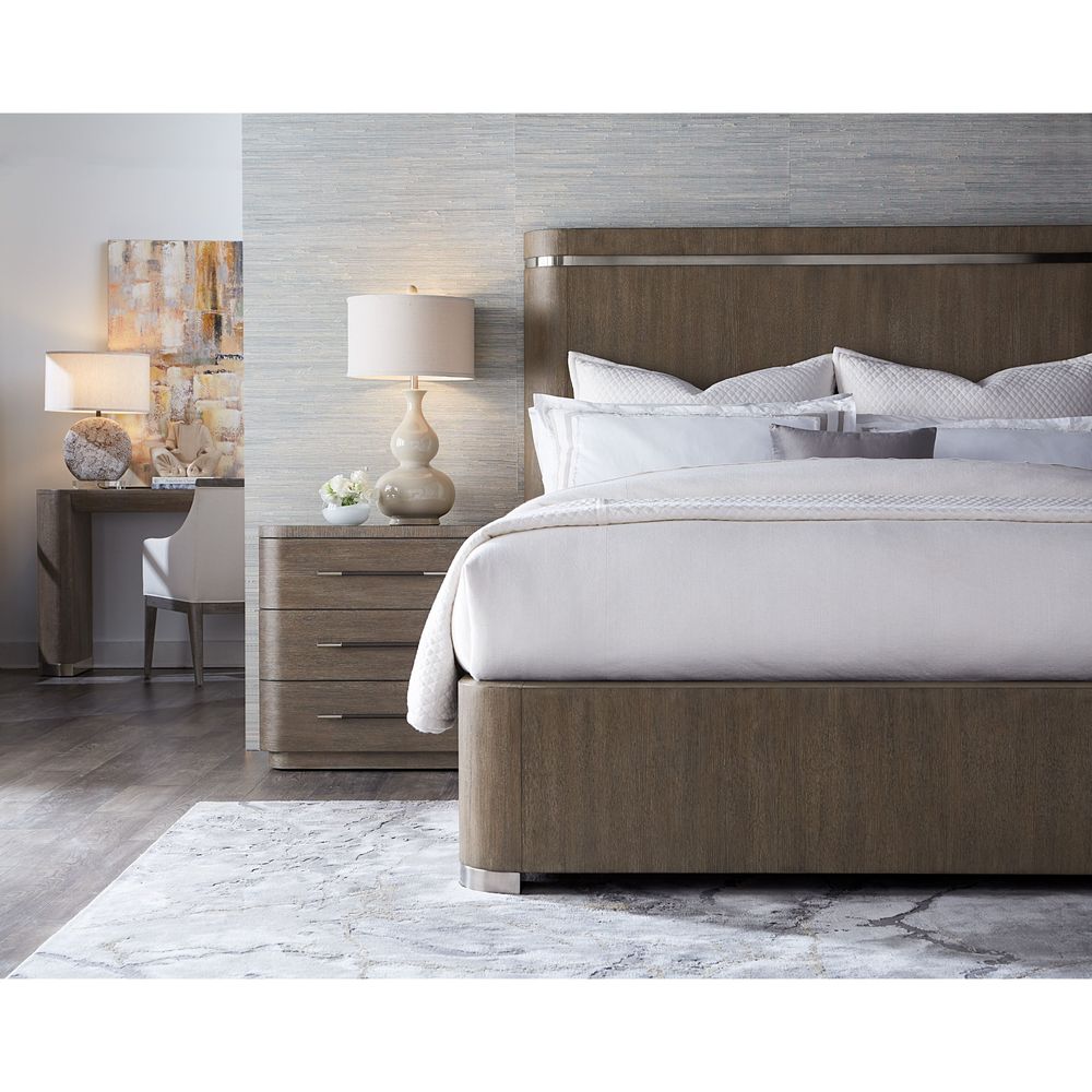 Pulse Queen Panel Bed - Dark Wood