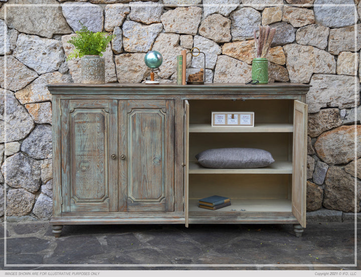 Margot Console/ TV Stand / Buffet-IFD-IFD-IFD7021CNSAG-Sideboards & CredenzasAged Green-3-France and Son