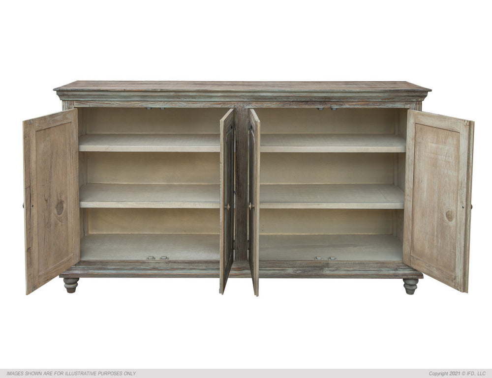 Margot Console/ TV Stand / Buffet-IFD-IFD-IFD7021CNSAG-Sideboards & CredenzasAged Green-2-France and Son