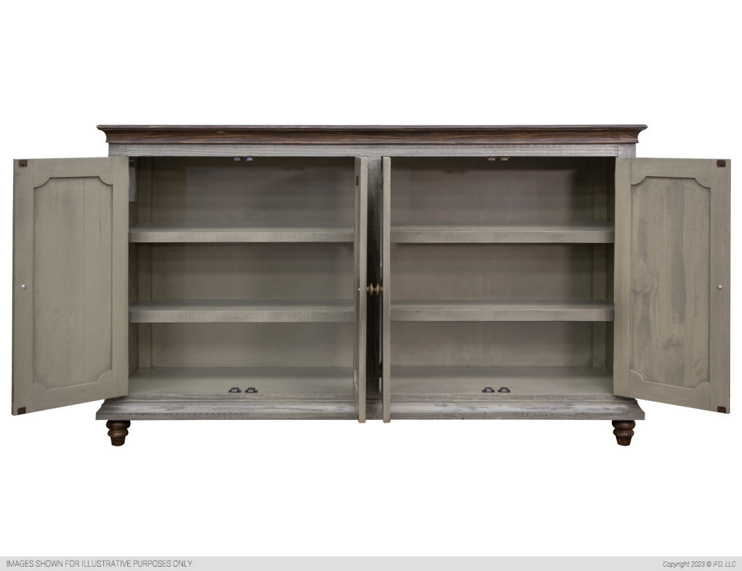 Margot Console/ TV Stand / Buffet-IFD-IFD-IFD7021CNSAG-Sideboards & CredenzasAged Green-16-France and Son