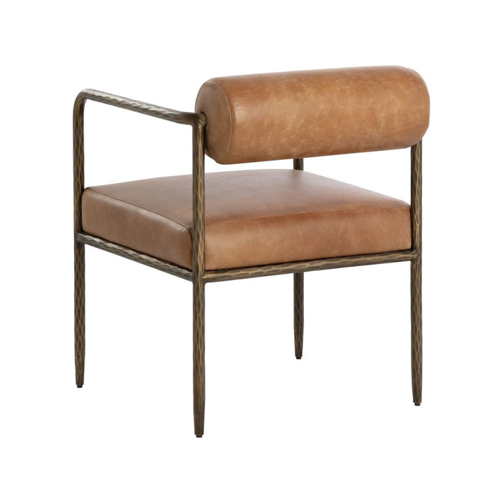 Dining Chairs Ajani Dining Armchair - Tan Leather