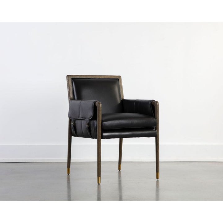 Dining Chairs Mauti Dining Armchair - Distressed Brown - Cortina Black Leather