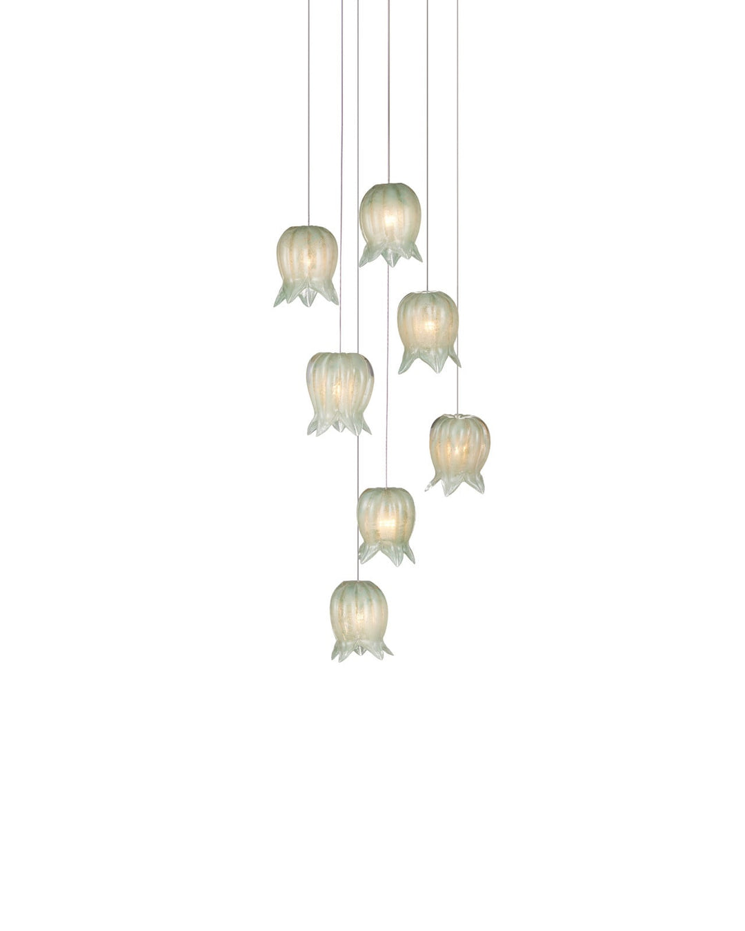 Pendants:Multi Polpo Green 7-Light Round Multi-Drop Pendant