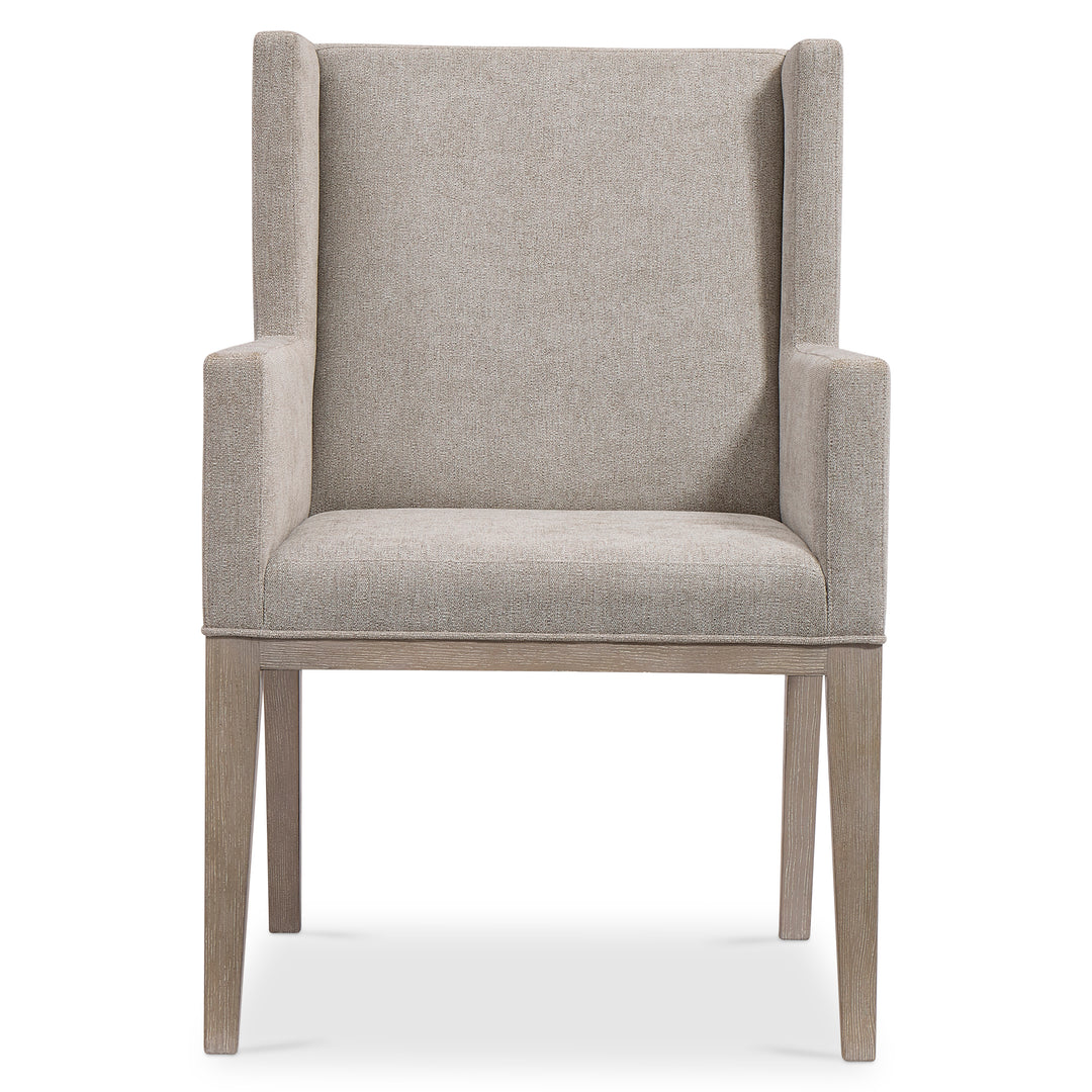 Linea Upholstered Arm Chair in Cerused Greige Finish