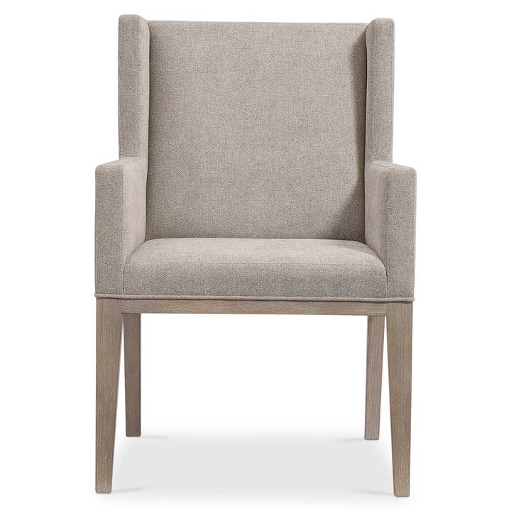 Linea Upholstered Arm Chair in Cerused Greige Finish