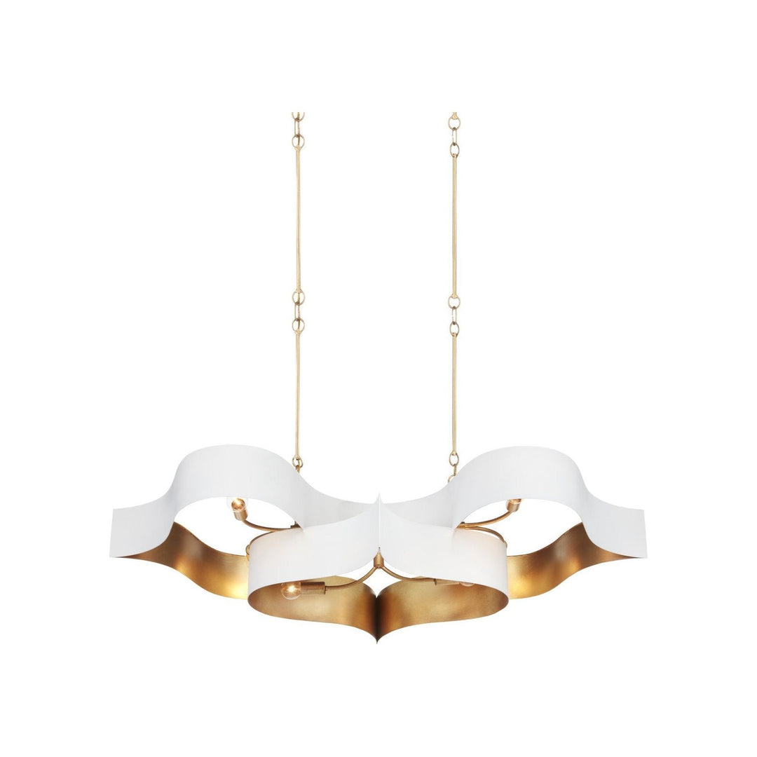 Grand Lotus White Oval Chandelier