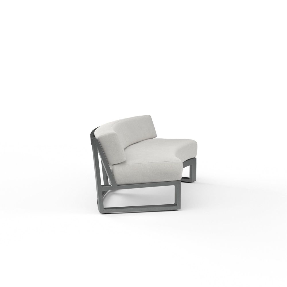 Outdoor Sofas and Sectionals Redondo Curved Sofa in Cast Silver, No Welt