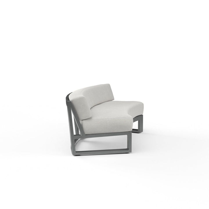 Outdoor Sofas and Sectionals Redondo Curved Sofa in Cast Silver, No Welt