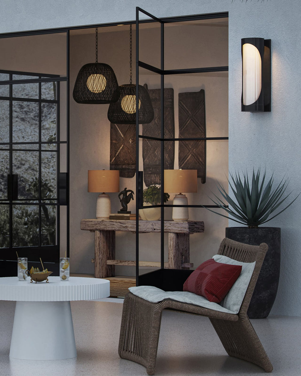 Outdoor Wall Sconces Swale Large Outdoor Wall Sconce