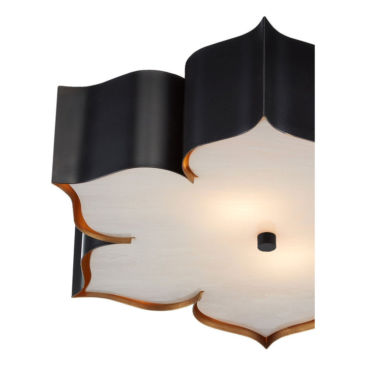 Grand Lotus Black Flush Mount