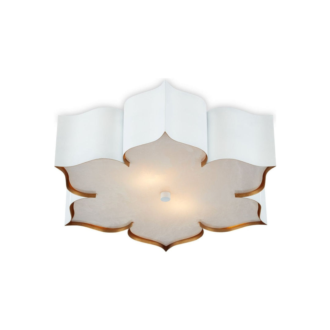 Grand Lotus White Flush Mount