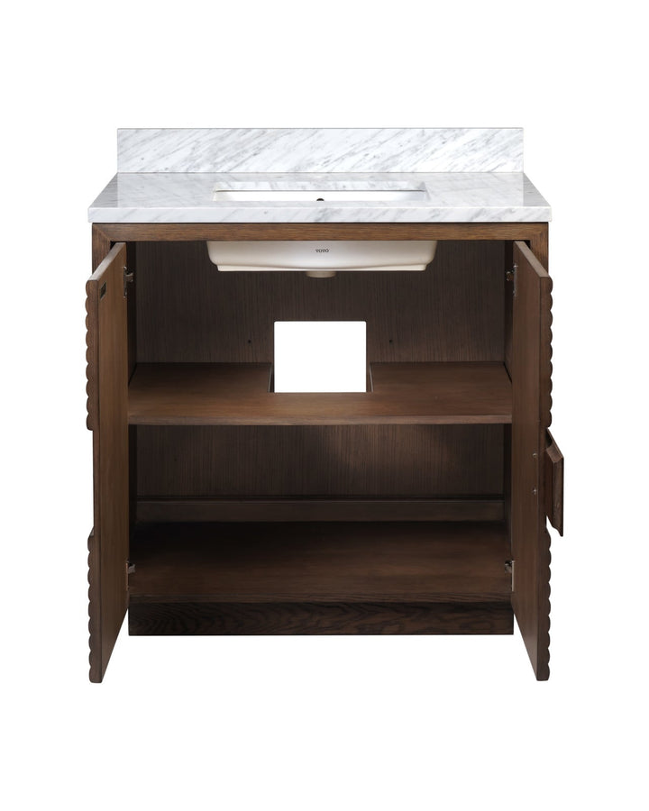 Vanities Morombe 36" Cocoa Marble Vanity with Rectangular Undermount Sink