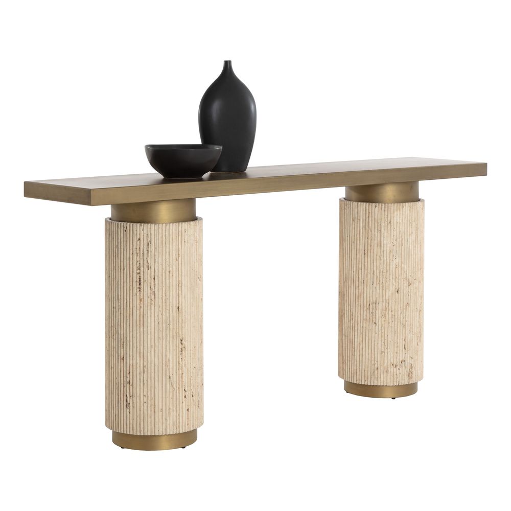 Ashva Travertine Console Table