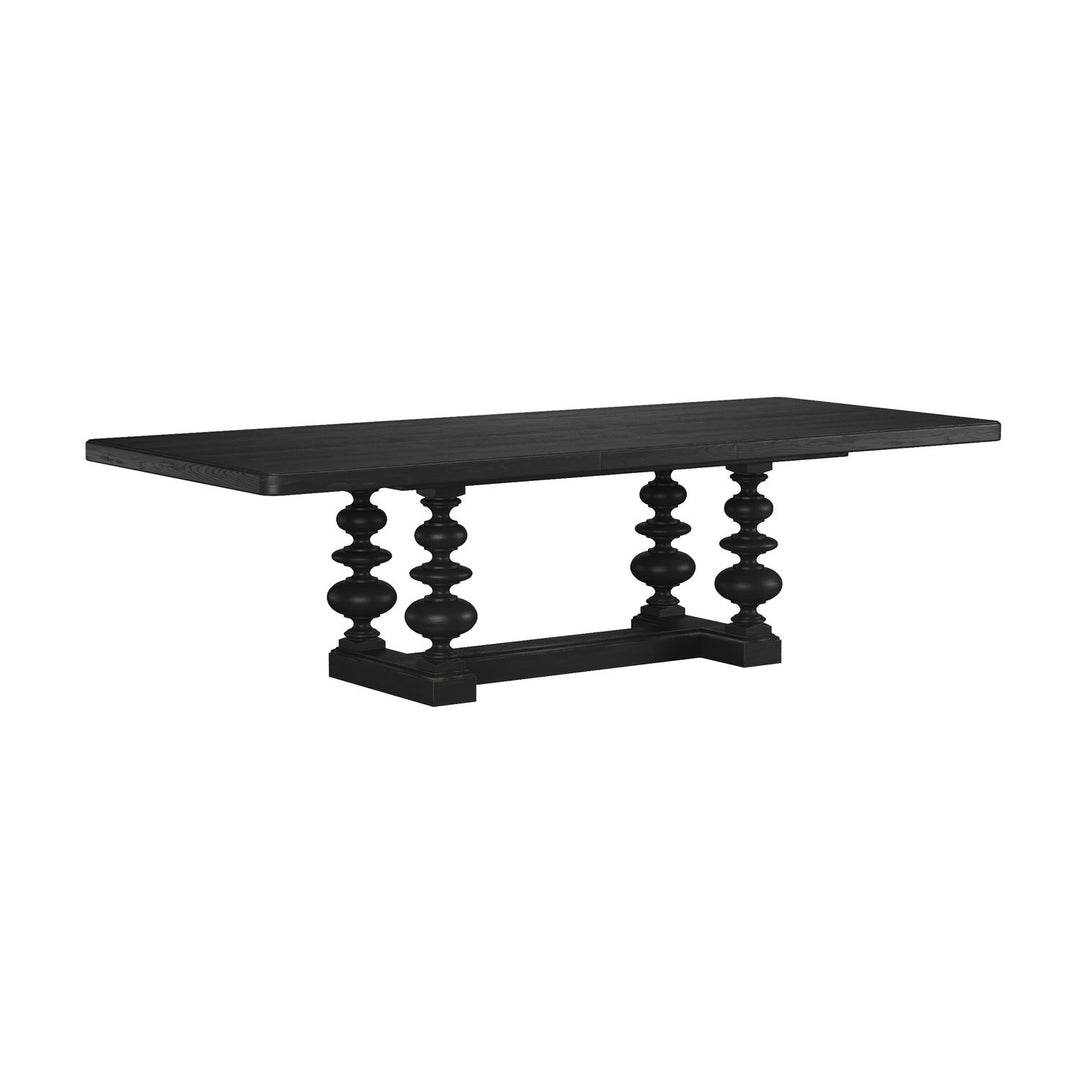 Atrium Rectangular Dining Table — hand rubbed black with undertones of brown