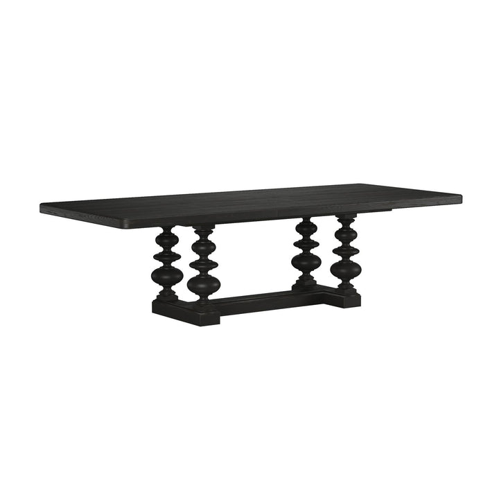 Atrium Rectangular Dining Table — hand rubbed black with undertones of brown