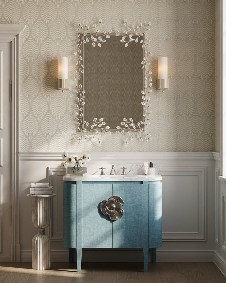 Wall Mirrors Forget-Me-Not Silver Rectangular Mirror