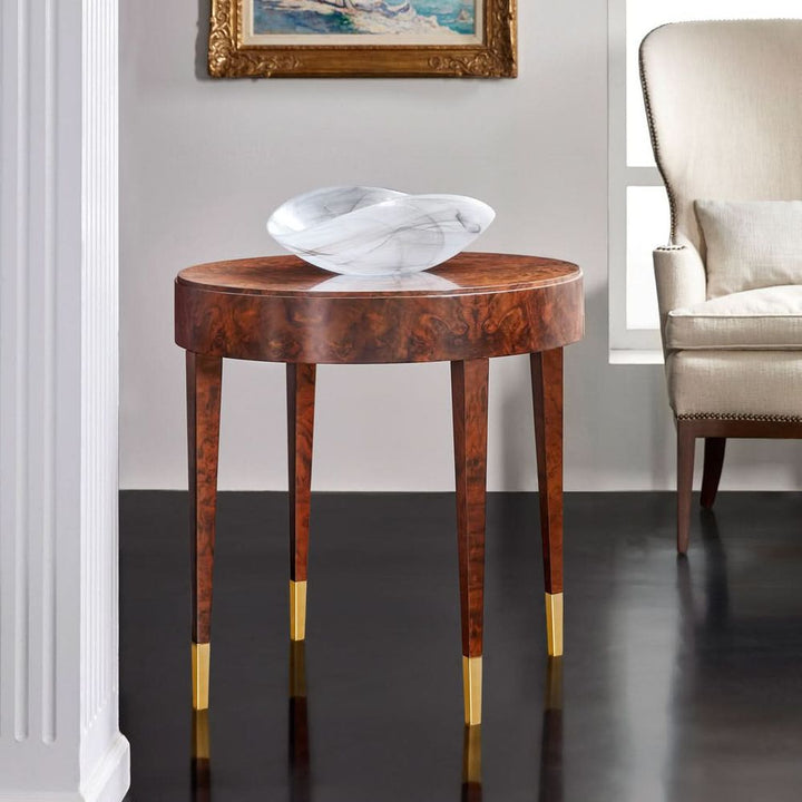 Side Tables Salena Round End Table - Walnut Burl
