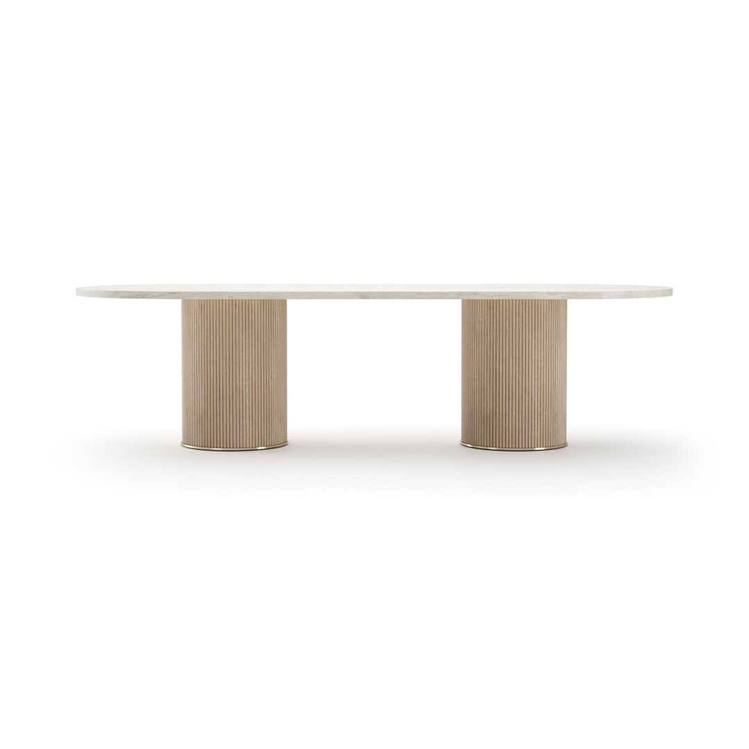 Rhythm Oval Stone Top Dining Tbl