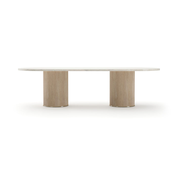 Rhythm Oval Stone Top Dining Tbl