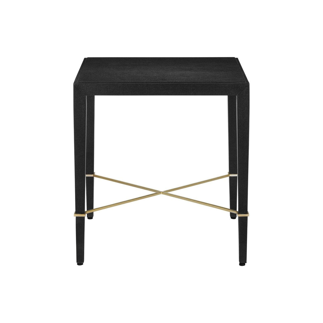 Verona Black Linen End Table