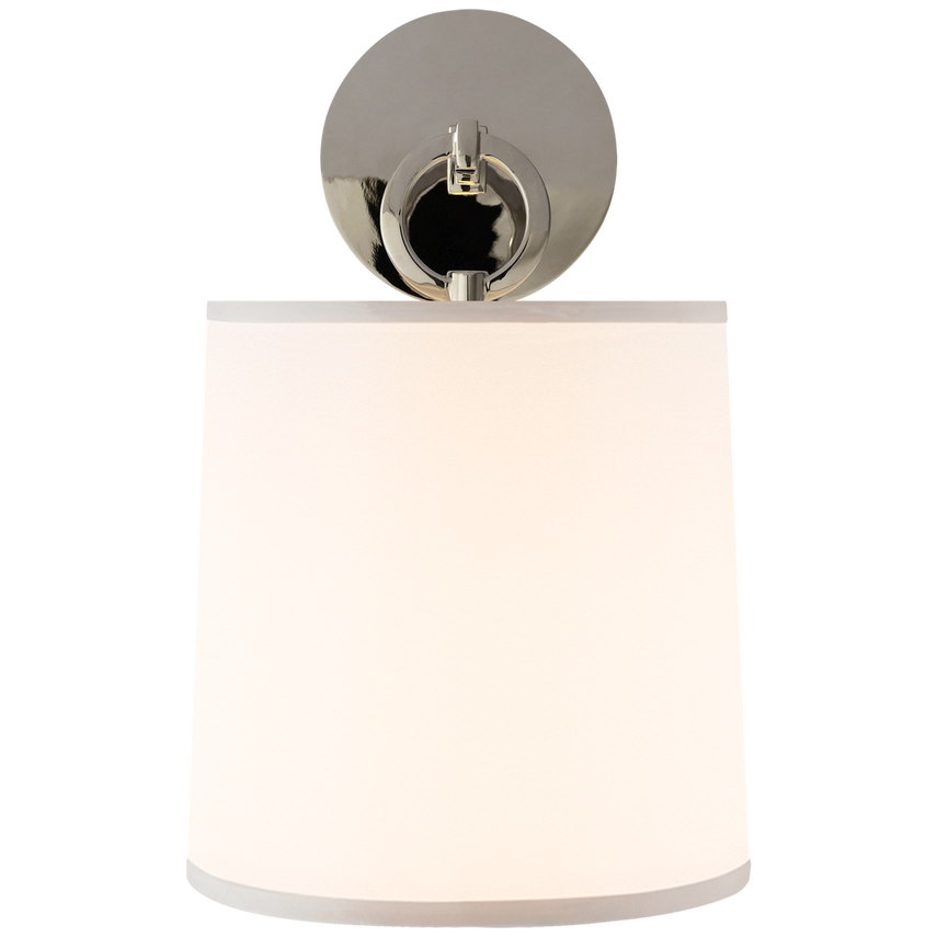 Frenchy Cuff Sconce-Visual Comfort-VISUAL-BBL 2035PN-S-Wall LightingPolished Nickel / Silk Shade-2-France and Son