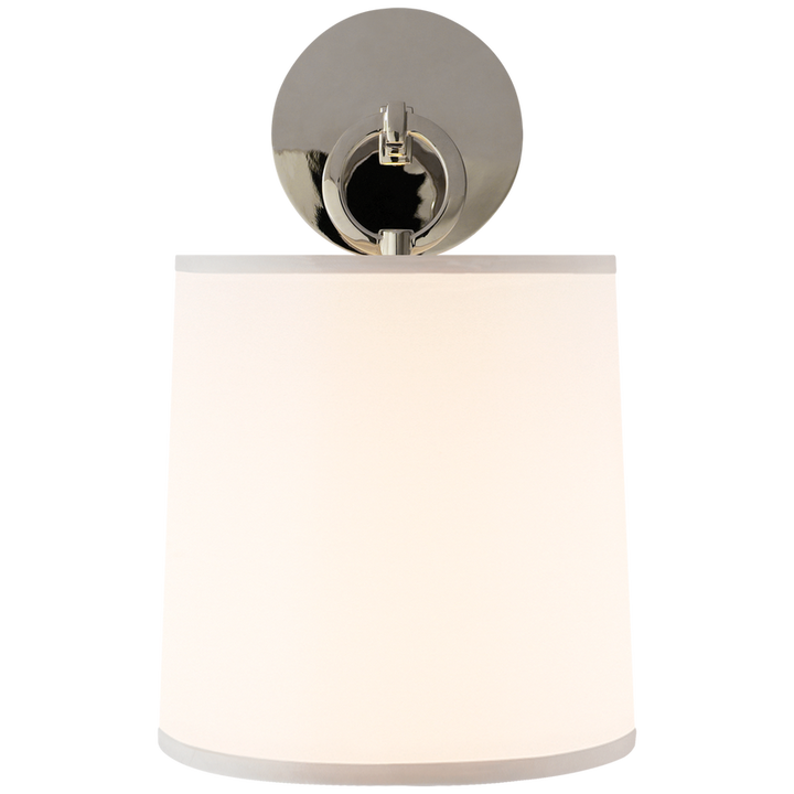 Frenchy Cuff Sconce-Visual Comfort-VISUAL-BBL 2035PN-S-Wall LightingPolished Nickel / Silk Shade-2-France and Son