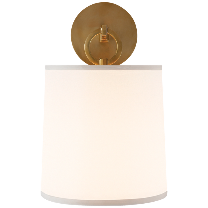 Frenchy Cuff Sconce-Visual Comfort-VISUAL-BBL 2035SB-S-Wall LightingSoft Brass / Silk Shade-3-France and Son