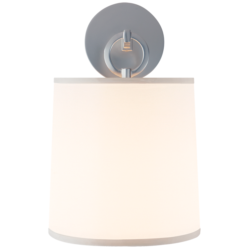 Frenchy Cuff Sconce-Visual Comfort-VISUAL-BBL 2035SS-S-Wall LightingSoft Silver / Silk Shade-4-France and Son