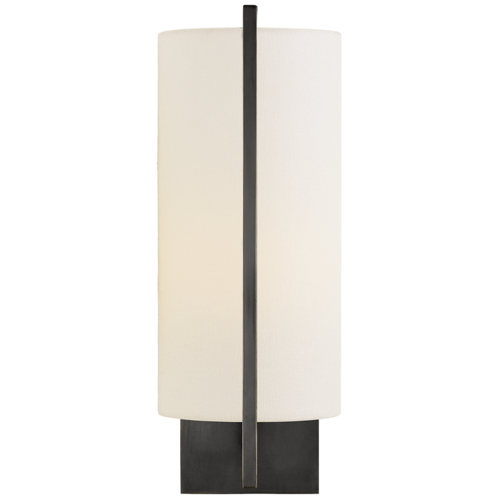 Framie Sconce-Visual Comfort-VISUAL-BBL 2110BZ-L-Wall LightingBronze with Linen Shade-1-France and Son