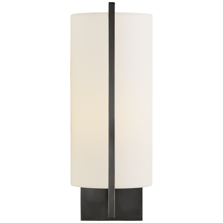 Framie Sconce-Visual Comfort-VISUAL-BBL 2110BZ-L-Wall LightingBronze with Linen Shade-1-France and Son
