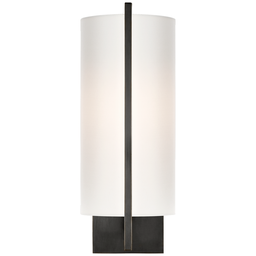 Framie Sconce-Visual Comfort-VISUAL-BBL 2110BZ-S-Wall LightingBronze with Silk Shade-2-France and Son