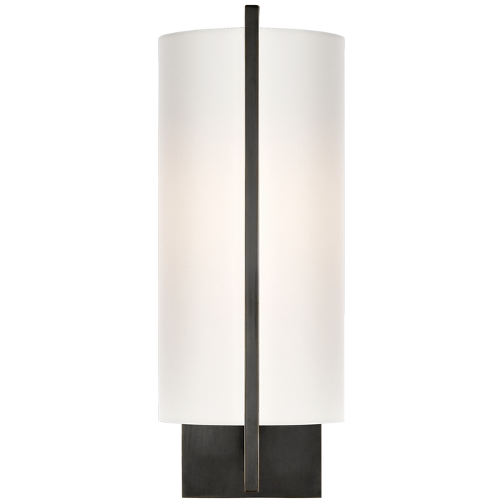 Framie Sconce-Visual Comfort-VISUAL-BBL 2110BZ-S-Wall LightingBronze with Silk Shade-2-France and Son