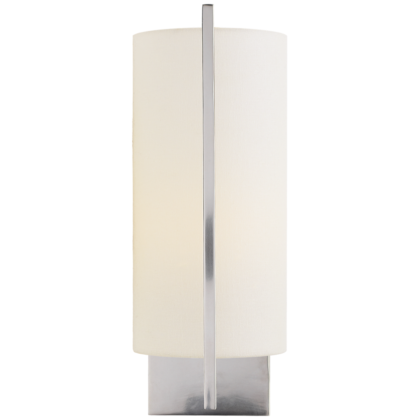 Framie Sconce-Visual Comfort-VISUAL-BBL 2110SS-L-Wall LightingSoft Silver with Linen Shade-6-France and Son