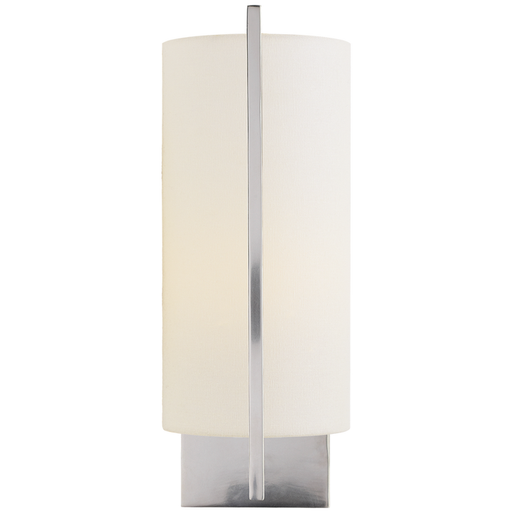 Framie Sconce-Visual Comfort-VISUAL-BBL 2110SS-L-Wall LightingSoft Silver with Linen Shade-6-France and Son