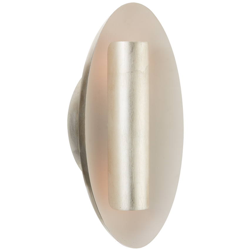 Aurelie Medium Oval Sconce-Visual Comfort-VISUAL-BBL 2120BSL-Wall LightingBurnished Silver Leaf/Plaster White Interior-1-France and Son