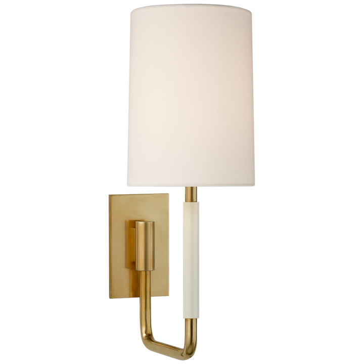 Clodie Small Sconce-Visual Comfort-VISUAL-BBL 2132SB-L-Wall LightingSoft Brass / Linen Shade-2-France and Son