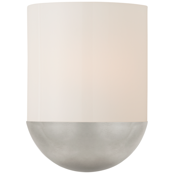 Carrisa Small Sconce With White Glass-Visual Comfort-VISUAL-BBL 2155BSL-WG-Wall LightingBurnished Silver Leaf-1-France and Son