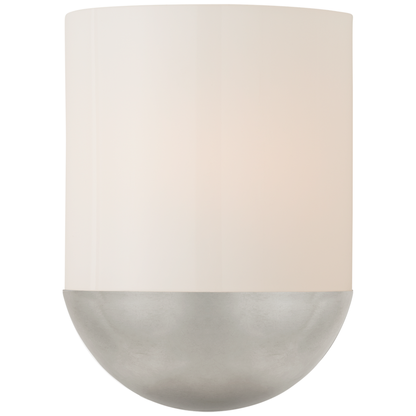 Carrisa Small Sconce With White Glass-Visual Comfort-VISUAL-BBL 2155BSL-WG-Wall LightingBurnished Silver Leaf-1-France and Son