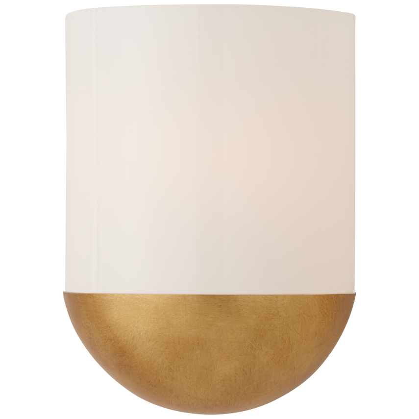 Carrisa Small Sconce With White Glass-Visual Comfort-VISUAL-BBL 2155G-WG-Wall LightingGild-2-France and Son