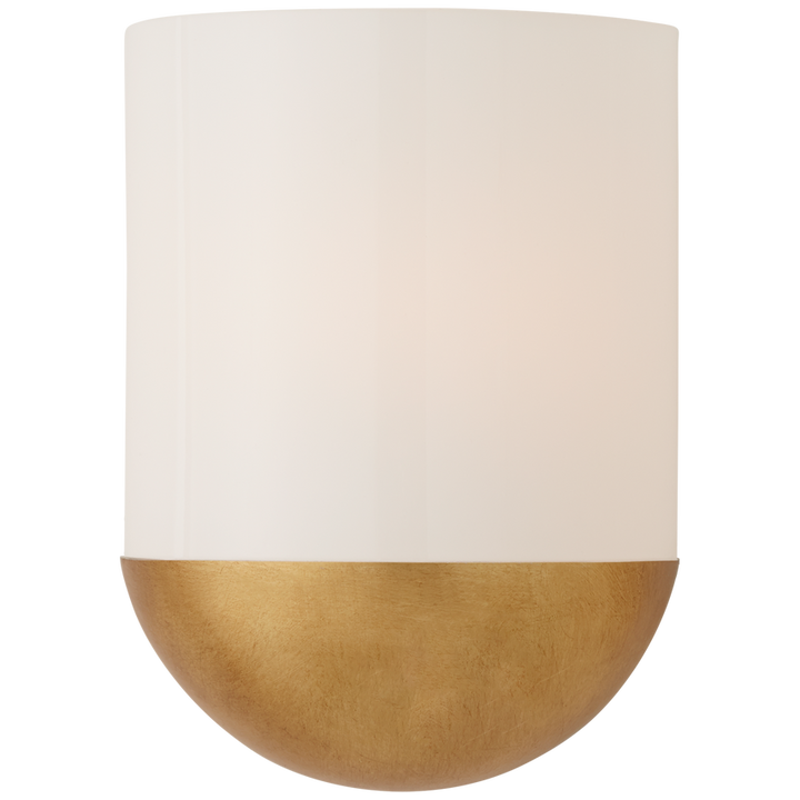 Carrisa Small Sconce With White Glass-Visual Comfort-VISUAL-BBL 2155G-WG-Wall LightingGild-2-France and Son